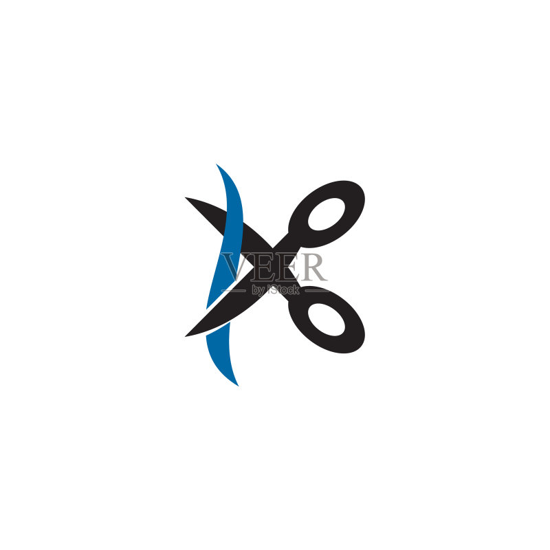 剪刀图标Logo设计模板图标素材