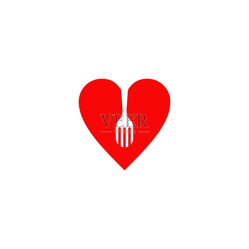 勺子和叉子结合的食品Logo设计图标素材