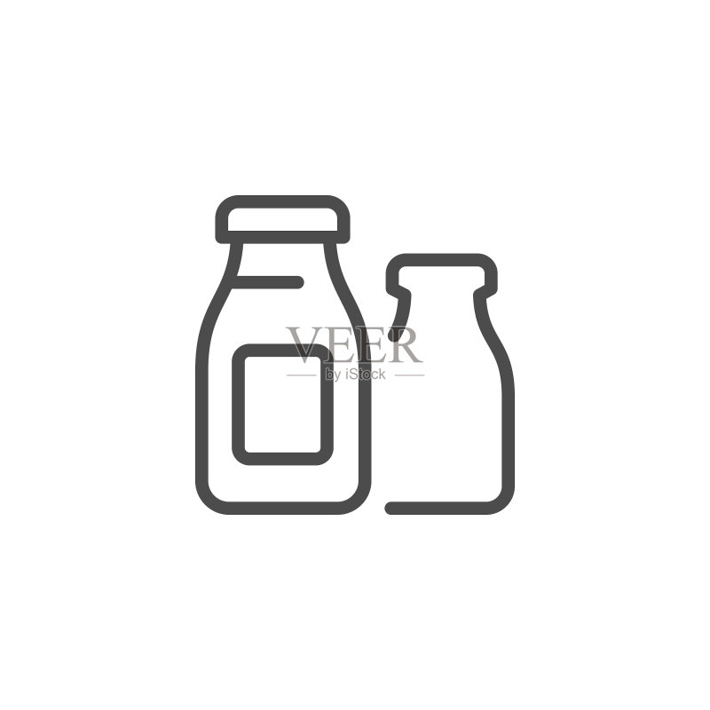 开菲尔瓶轮廓线条图标图标素材
