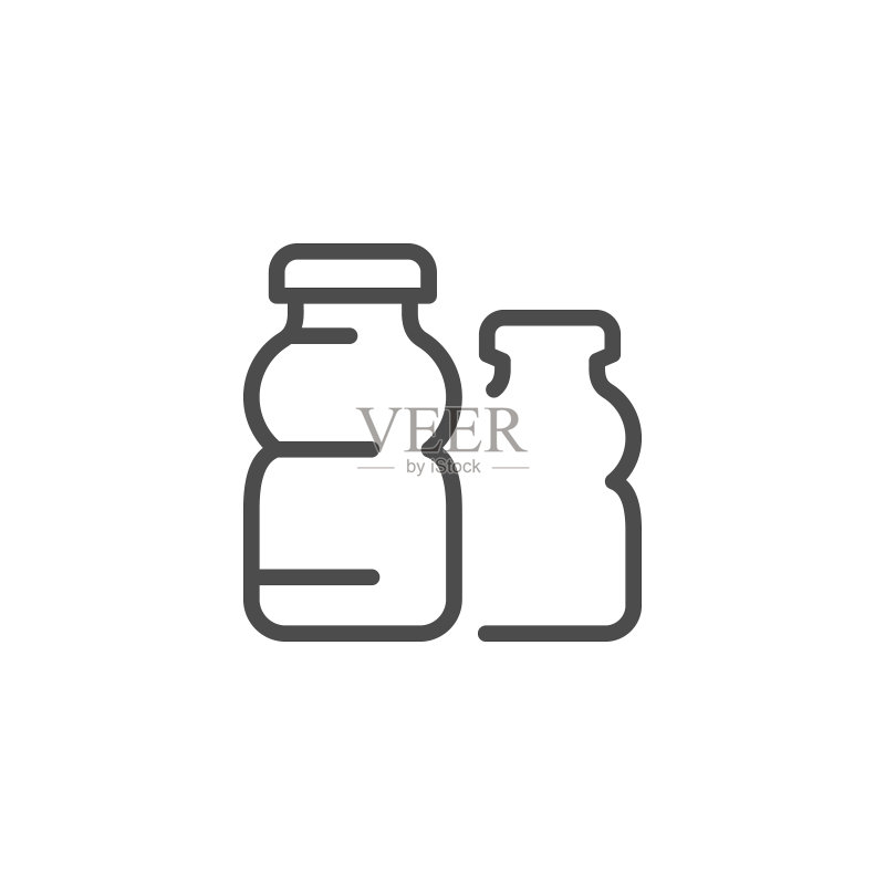 奶瓶线条轮廓图标图标素材