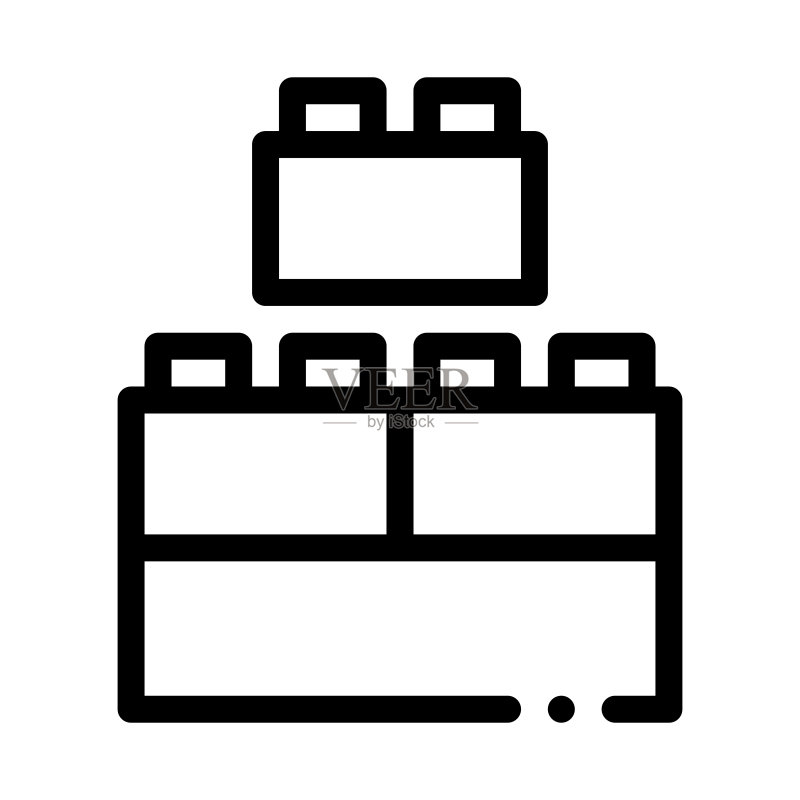 建筑积木图标矢量轮廓插图图标素材
