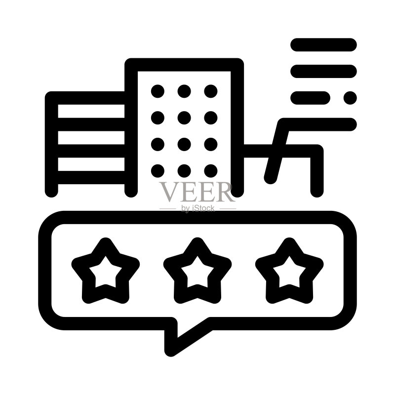 智慧城市评论图标矢量轮廓插图图标素材