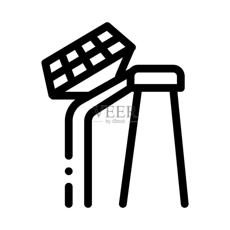 智慧城市太阳能电池图标矢量轮廓插图图标素材