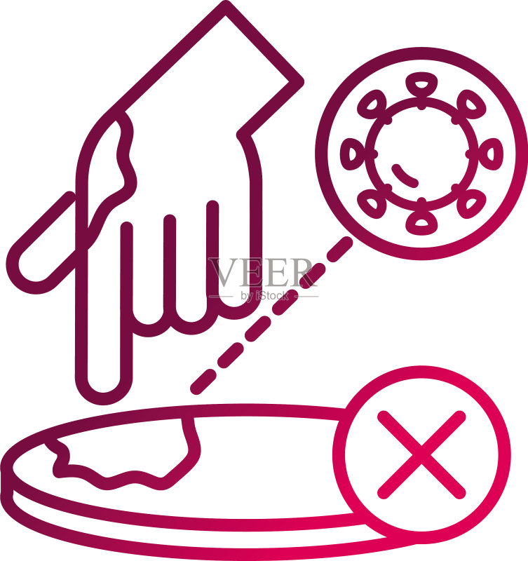 避免感染表面,防止新冠病毒传播图标素材