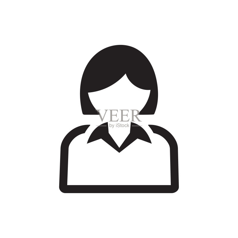 商务女人用户图标黑色矢量图图标素材