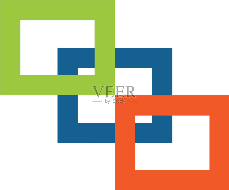 方形盒子线条logo模板设计图标素材