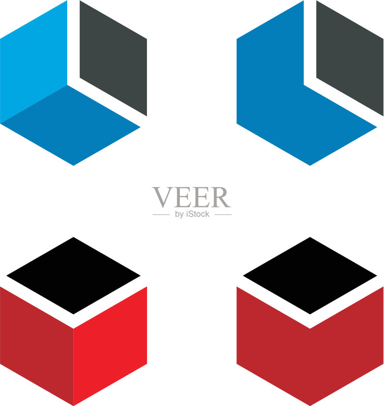 六边形盒子Logo模板设计图标素材