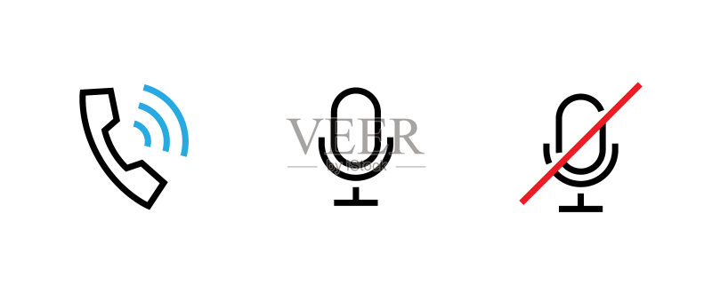 语音搜索图标可编辑轮廓图标素材