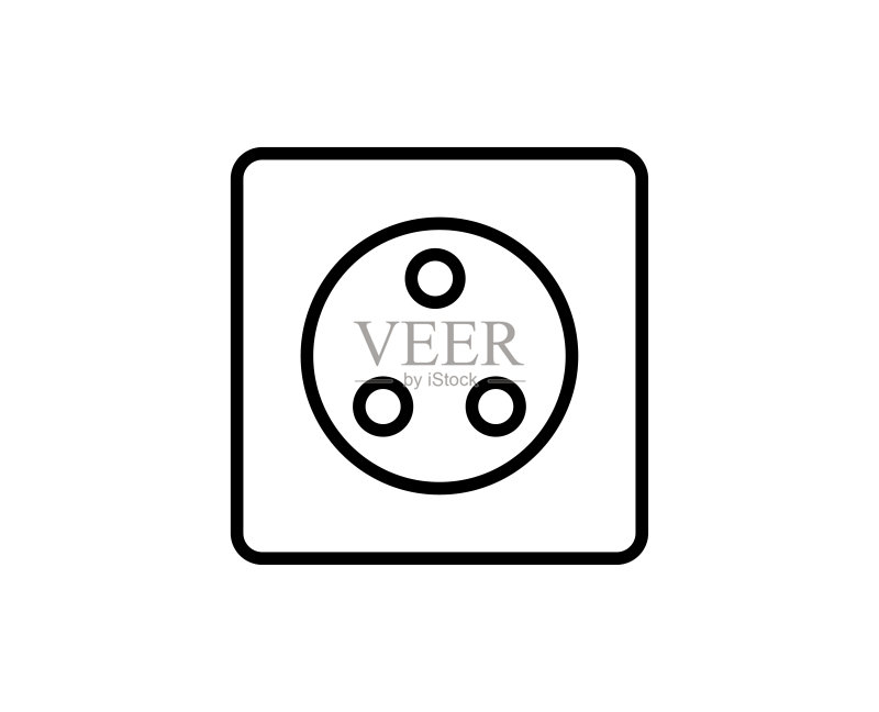 电源插座线性图标图标素材