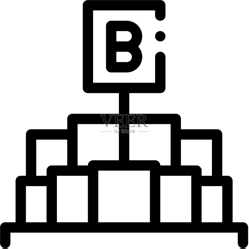 拿着字母B标志图标的黄油块图标素材