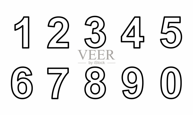 数字轮廓合集图标素材