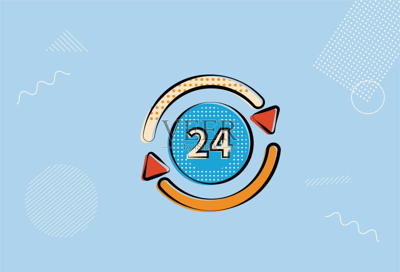 24小时图标图标素材
