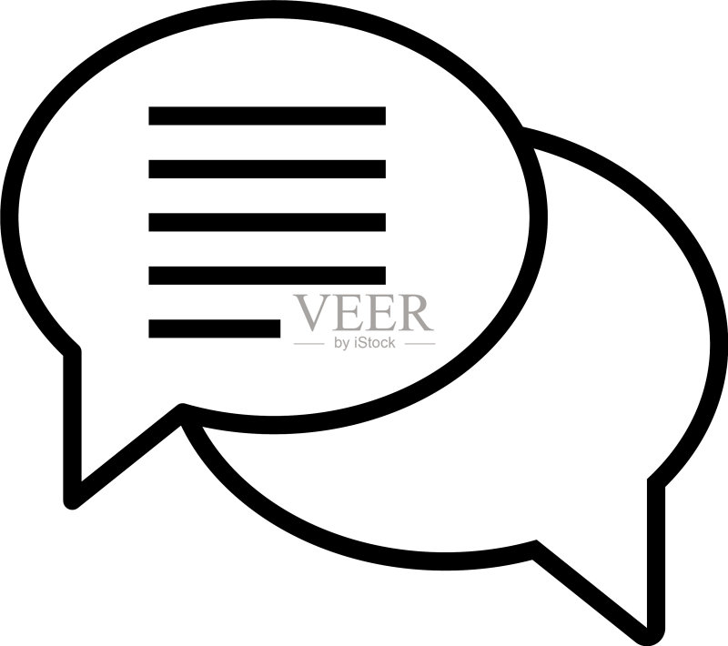 线条风格对话气泡图标图标素材