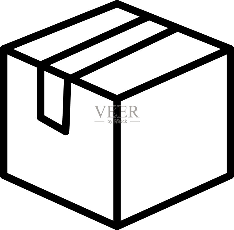 纸箱递送线条风格图标图标素材