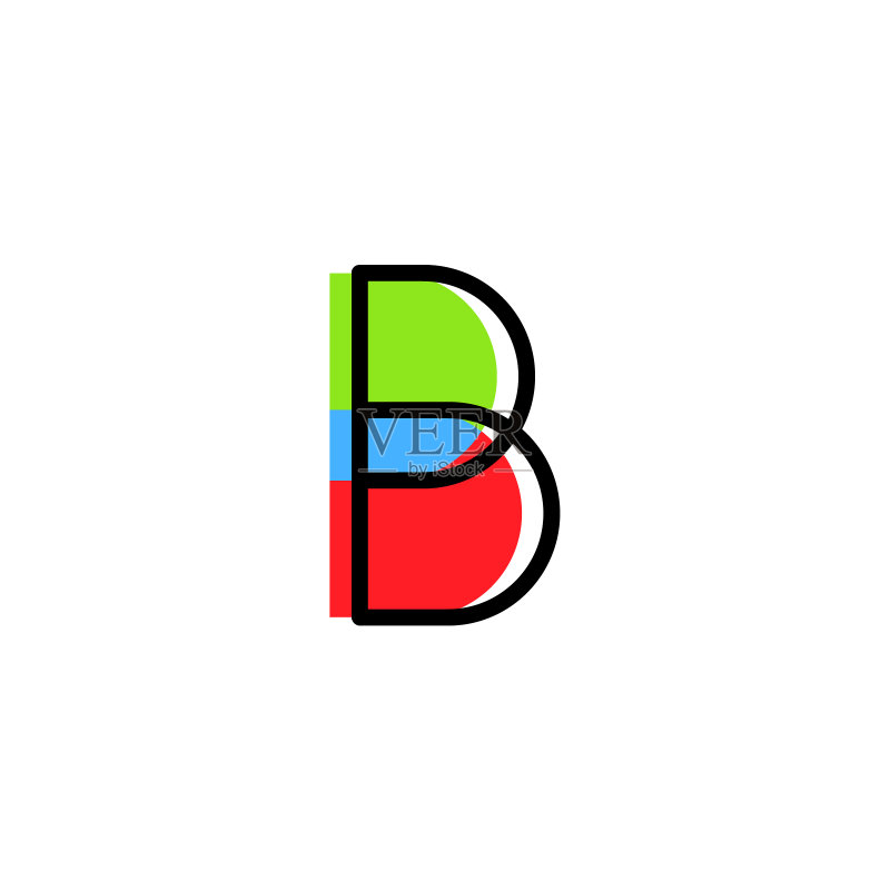 字母B图标:字母D轮廓图标素材