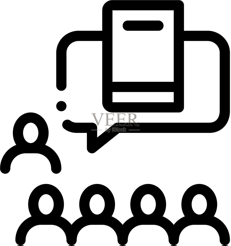 文学社区图标轮廓图标素材