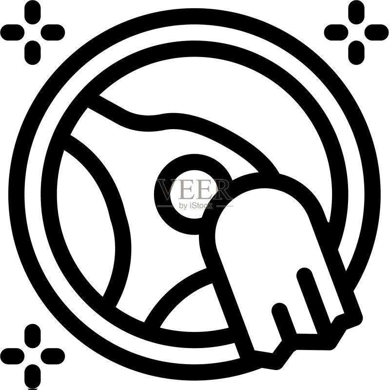 清洁方向盘轮廓图标图标素材