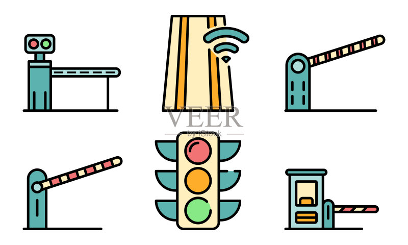 收费公路图标矢量扁平设计图标素材