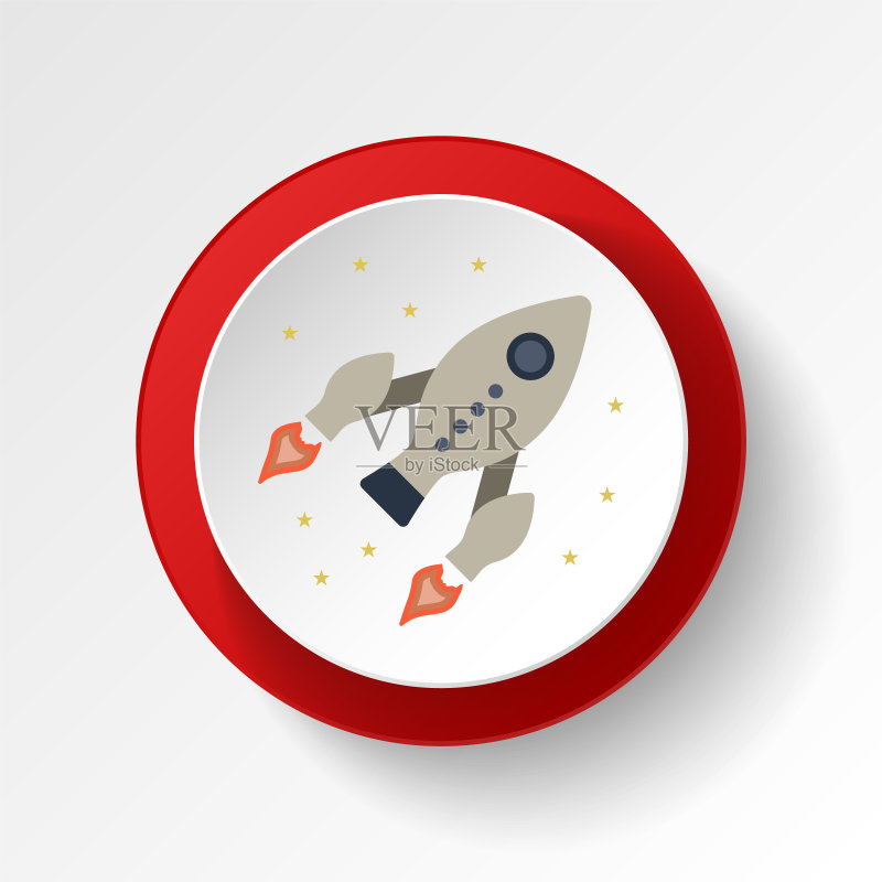 宇宙飞船火箭发射彩色按钮图标图标素材