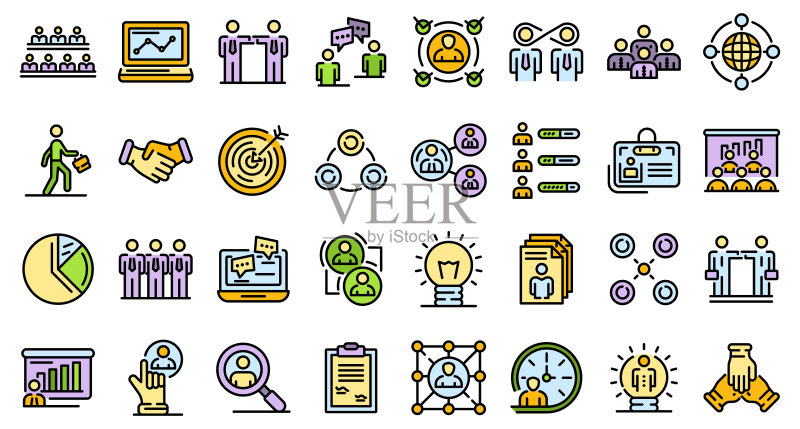 合作图标矢量扁平图标素材