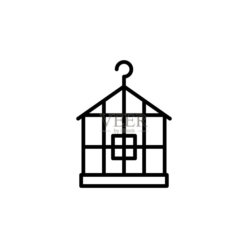 鸟笼图标,插图设计模板图标素材