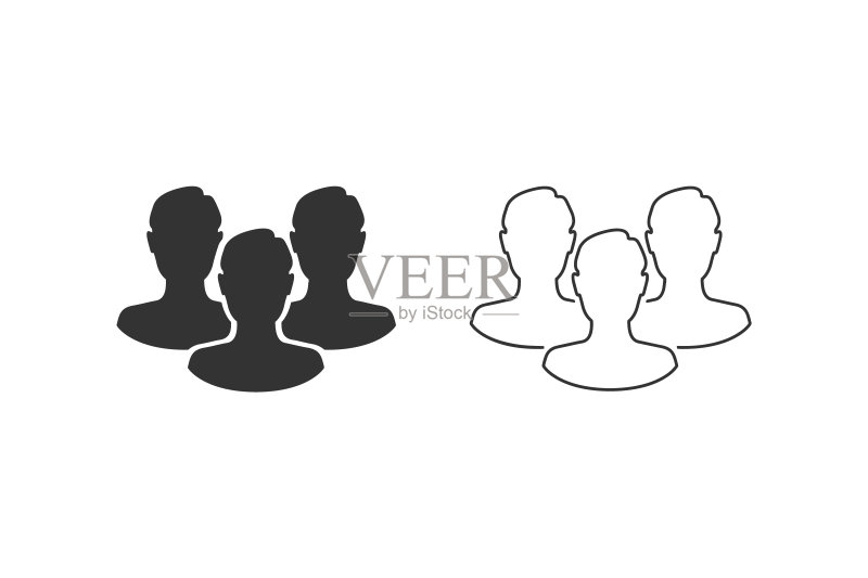 用户图标集矢量。人物象征。矢量图标素材