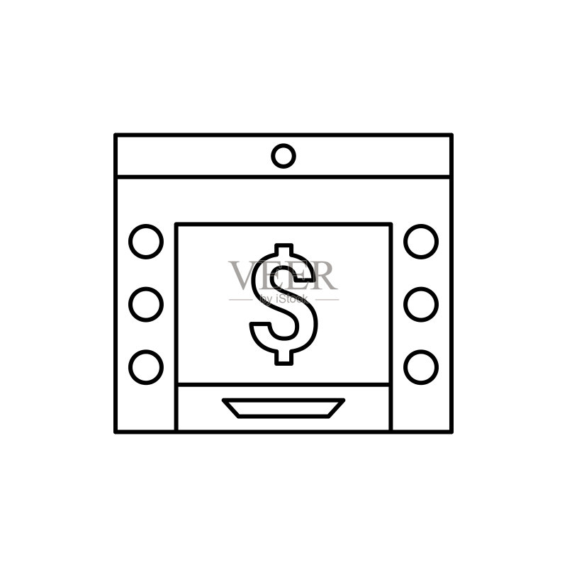 自动取款机、美元、现金图标,自动取款机元素图标素材