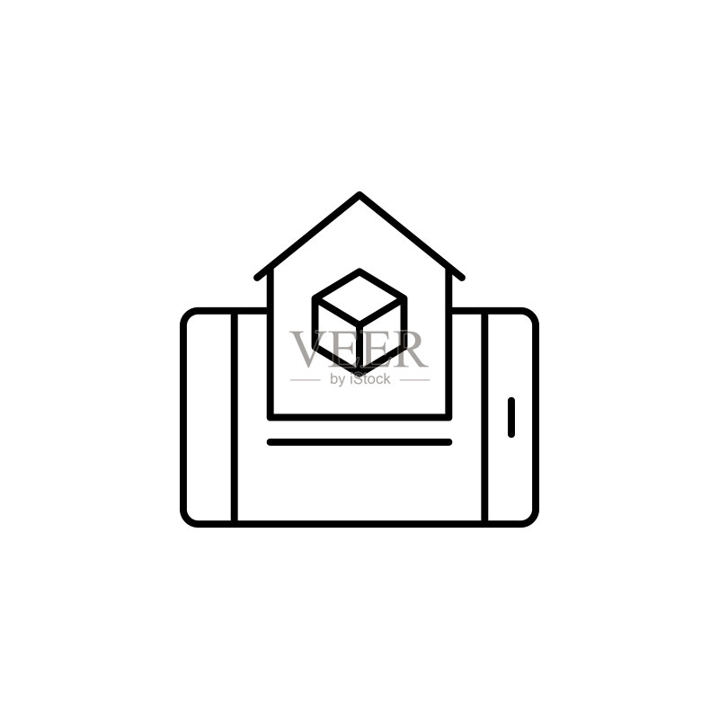 增强现实、家、移动图标。增强现实图标元素图标素材