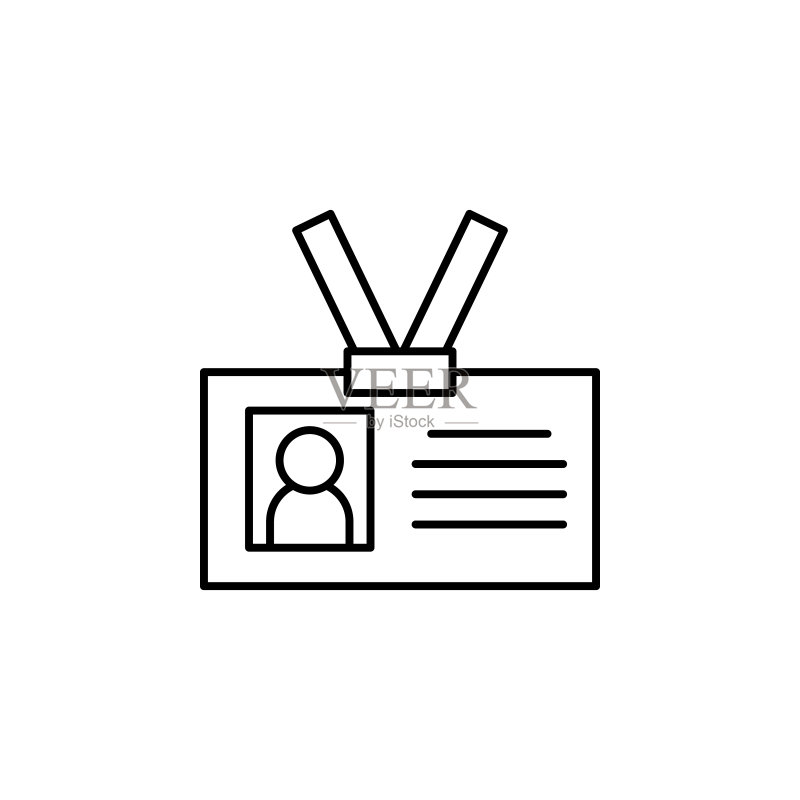 带ID卡图标的办公场所图标素材