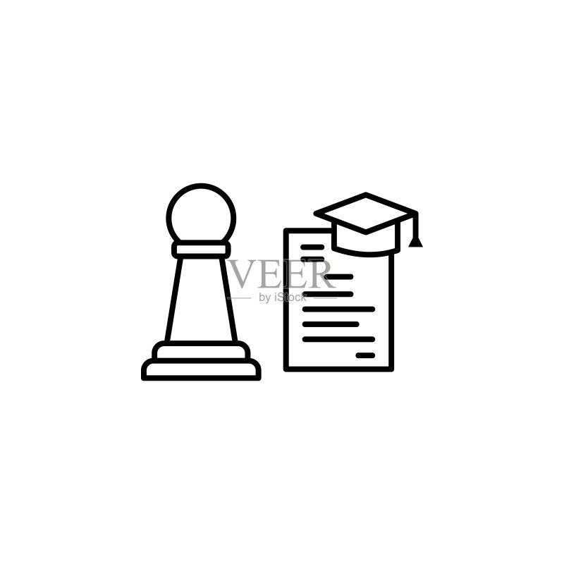 国际象棋毕业帽学校图标元素图标素材