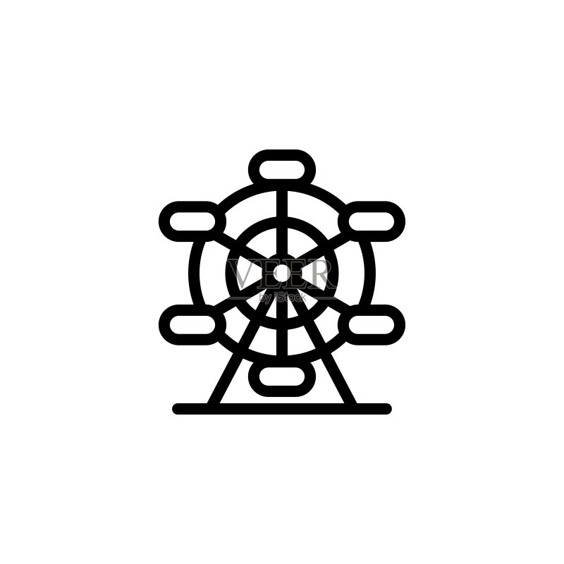 摩天轮图标矢量设计模板图标素材