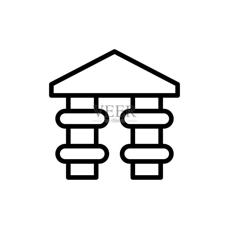 建筑UIUX图标:简洁线条矢量元素图标素材