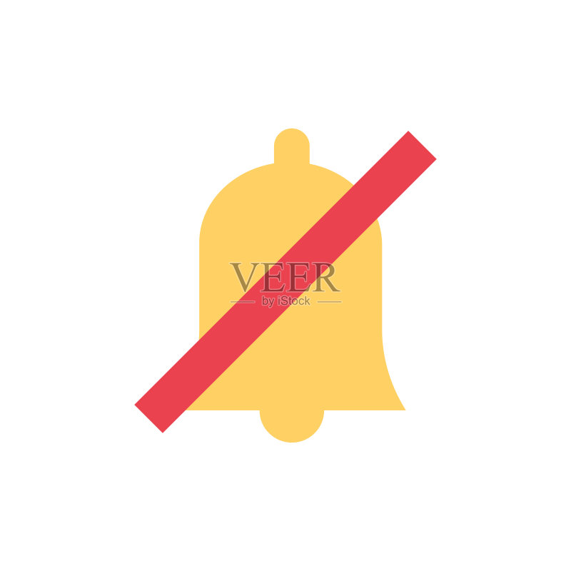 铃铛通知禁止图标。日历图标的简单颜色矢量元素,适用于UI和UX,网站或移动应用程序图标素材
