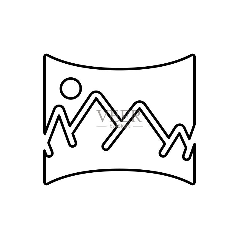 全景模式线条图标,轮廓矢量图图标素材