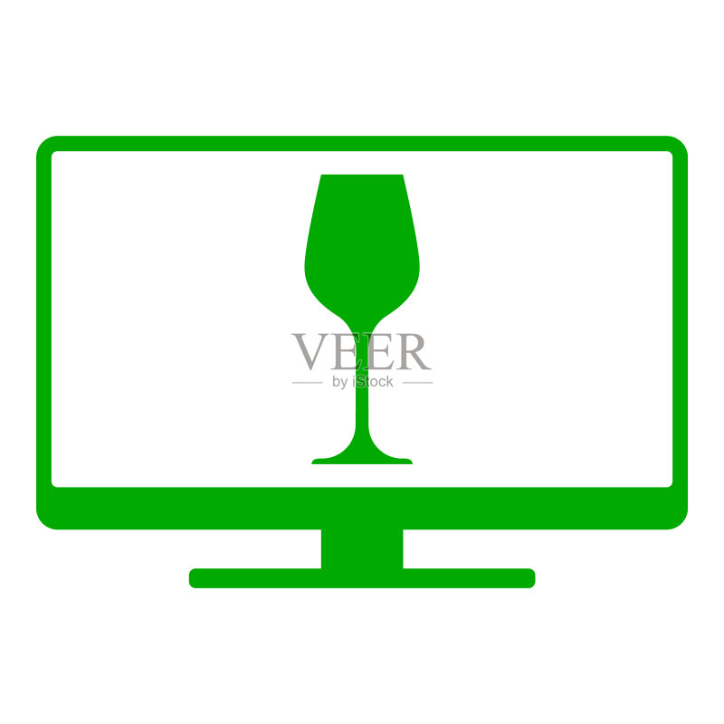 葡萄酒杯和屏幕图标素材