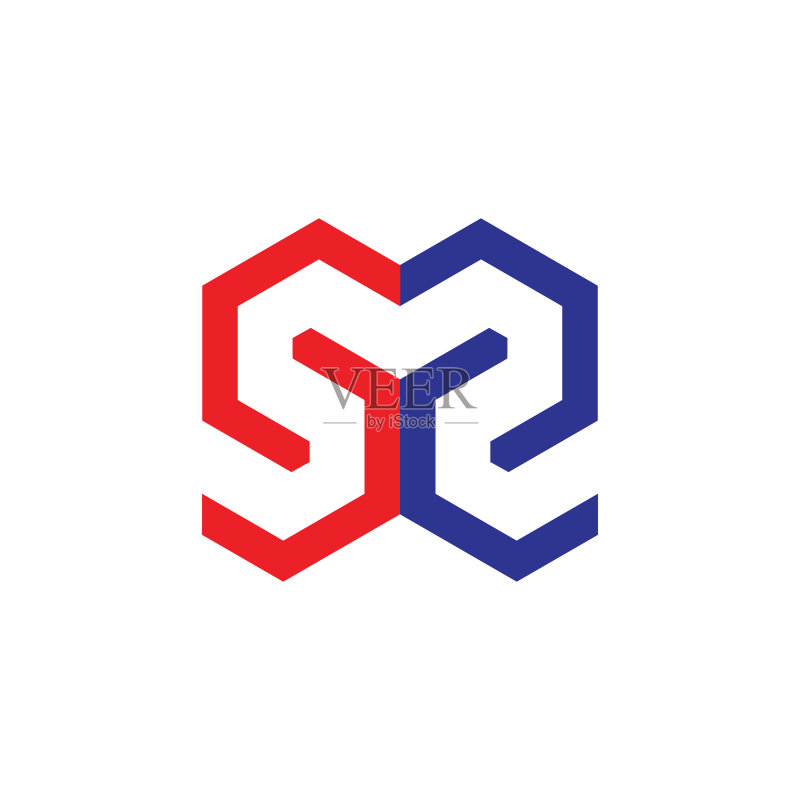 字母MS简约几何线条标志图标素材