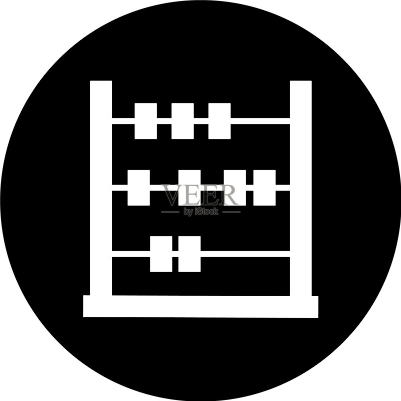 黑色算盘计算数学图标图标素材