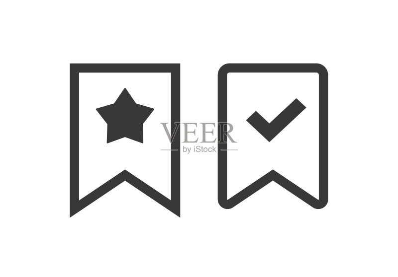 黑白书签矢量图标图标素材