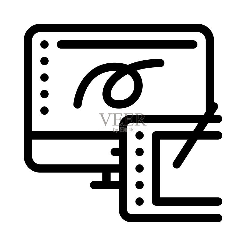 平板电脑和电脑屏幕图标矢量轮廓图图标素材