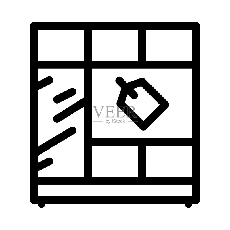 柜子销售图标矢量轮廓插图图标素材