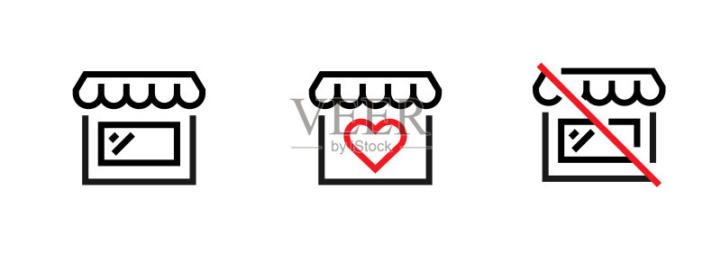 风格化商店图案矢量素材图标素材