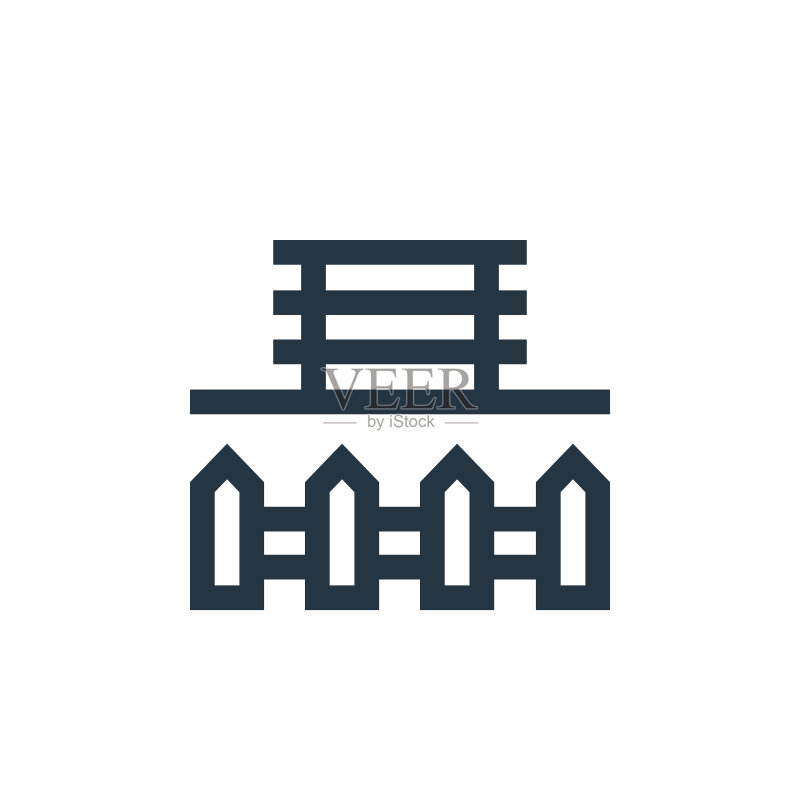 白色背景上的公园矢量图标:网站设计和App开发的细线轮廓公园图标图标素材