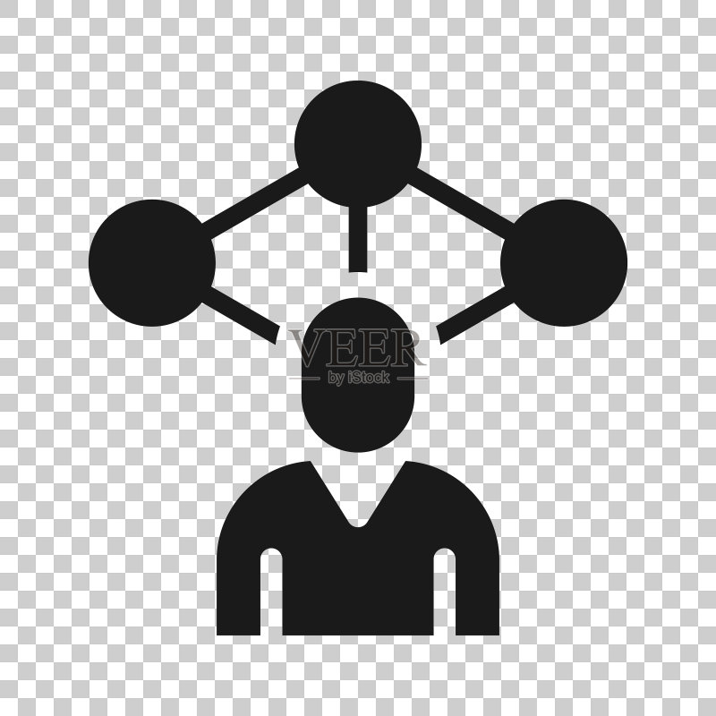 企业组织结构图与商务人士图标素材