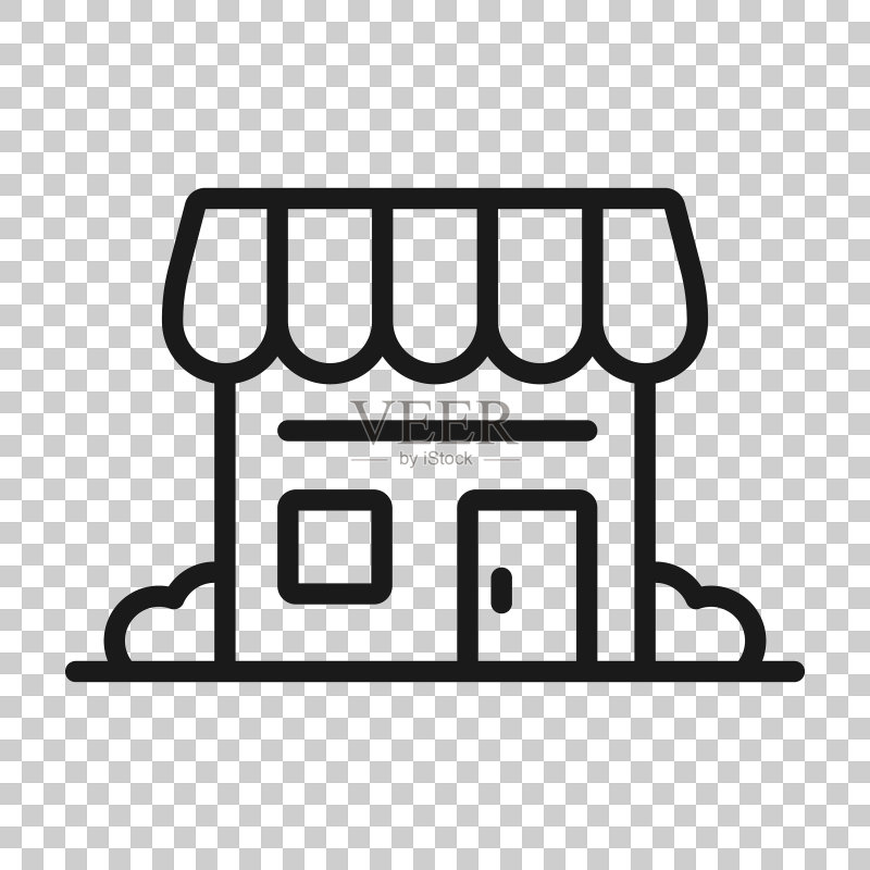 扁平风格的房屋建筑图标图标素材