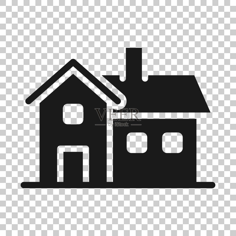扁平风格的房屋建筑图标图标素材