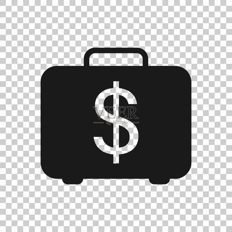 扁平风格的钱箱公文包图标图标素材