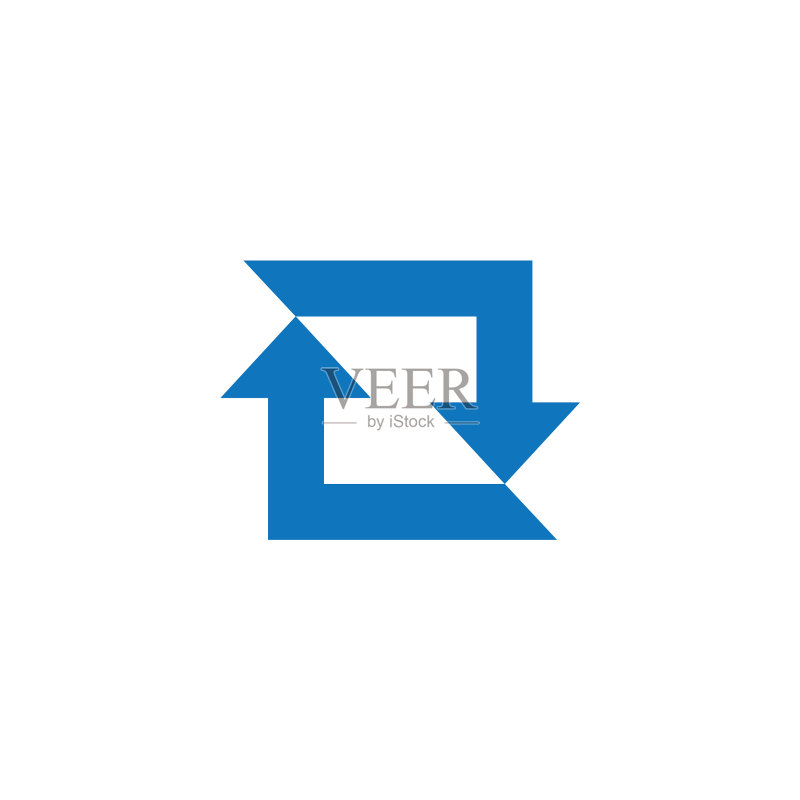 字母R圆形几何箭头方形logo图标素材