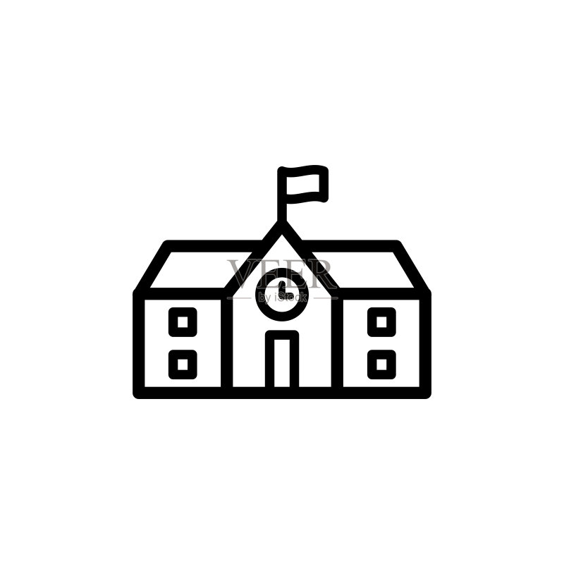 学校建筑图标设计矢量模板图标素材