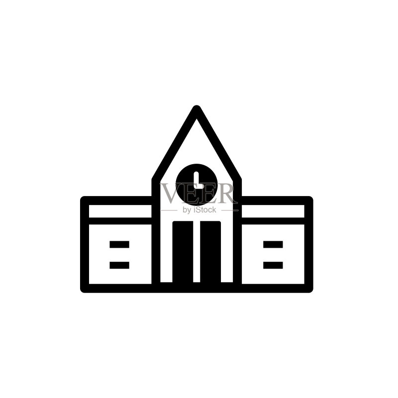 学校建筑图标设计矢量模板图标素材