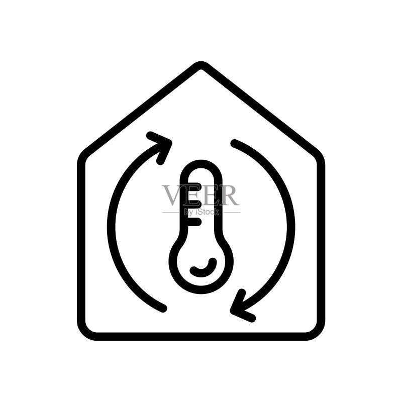 智能家居气候控制线性Logo图标素材